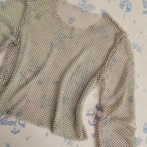 Mesh Rhinestone Crop Top